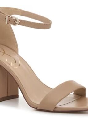 Sam Edelman Nude Beige Ankle-Strap Block Heel Sandal Daniella